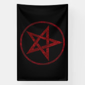 Rode Duivel Pentagram Spandoek (Verticaal)