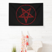 Rode Duivel Pentagram Spandoek (Insitu)