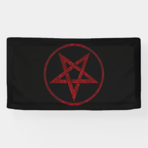 Rode Duivel Pentagram Spandoek