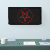 Rode Duivel Pentagram Spandoek (Beurs)