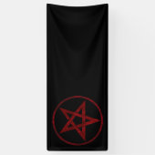 Rode Duivel Pentagram Spandoek (Verticaal)