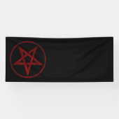 Rode Duivel Pentagram Spandoek (Horizontaal)