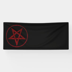 Rode Duivel Pentagram Spandoek