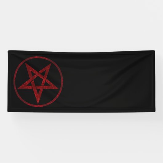 Rode Duivel Pentagram Spandoek (Horizontaal)