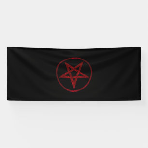 Rode Duivel Pentagram Spandoek