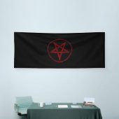 Rode Duivel Pentagram Spandoek (Beurs)