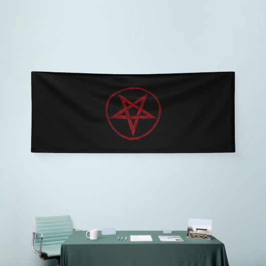 Rode Duivel Pentagram Spandoek (Beurs)