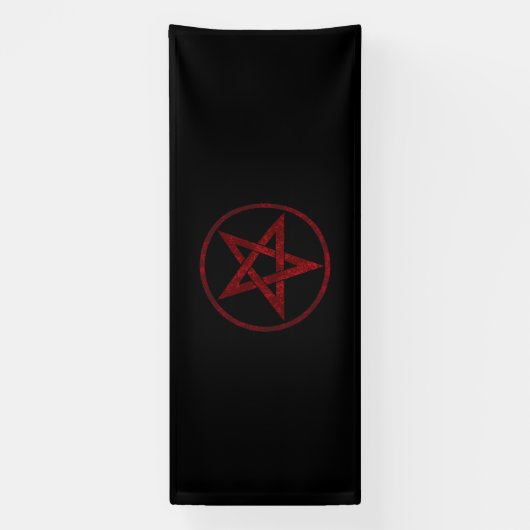 Rode Duivel Pentagram Spandoek (Verticaal)