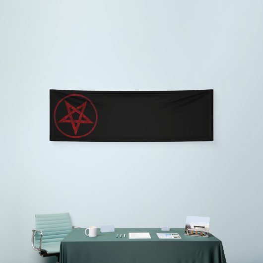 Rode Duivel Pentagram Spandoek (Beurs)
