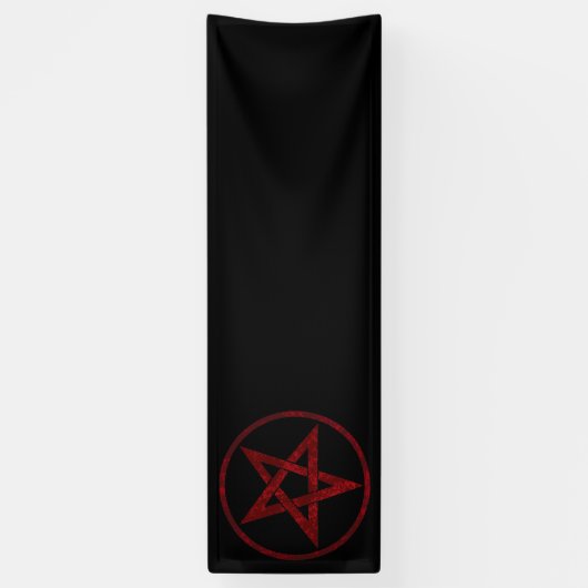 Rode Duivel Pentagram Spandoek (Verticaal)