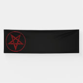 Rode Duivel Pentagram Spandoek (Horizontaal)
