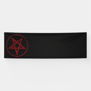Rode Duivel Pentagram Spandoek