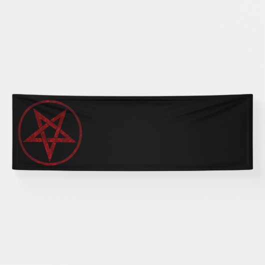 Rode Duivel Pentagram Spandoek (Horizontaal)