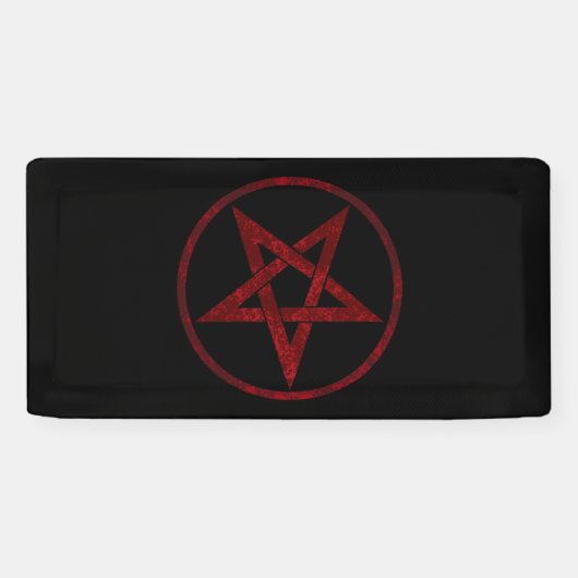 Rode Duivel Pentagram Spandoek (Horizontaal)