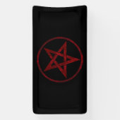 Rode Duivel Pentagram Spandoek (Verticaal)