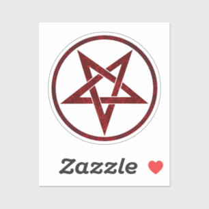 Rode Duivel Pentagram Sticker