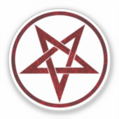 Rode Duivel Pentagram Sticker (Voorkant)