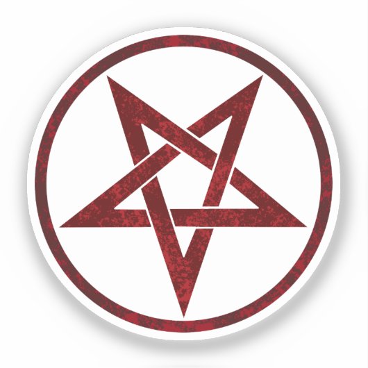 Rode Duivel Pentagram Sticker (Voorkant)