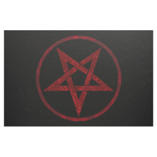 Rode Duivel Pentagram Stof