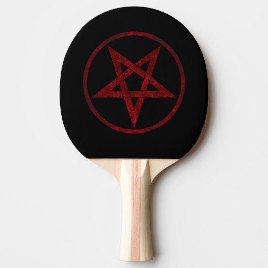 Rode Duivel Pentagram Tafeltennisbatje (Voorkant)