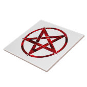 Rode Duivel Pentagram Tegeltje (Zijkant)