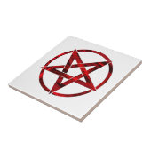 Rode Duivel Pentagram Tegeltje (Zijkant)