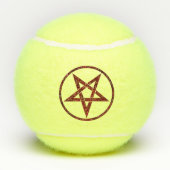 Rode Duivel Pentagram Tennisballen (Achterkant)