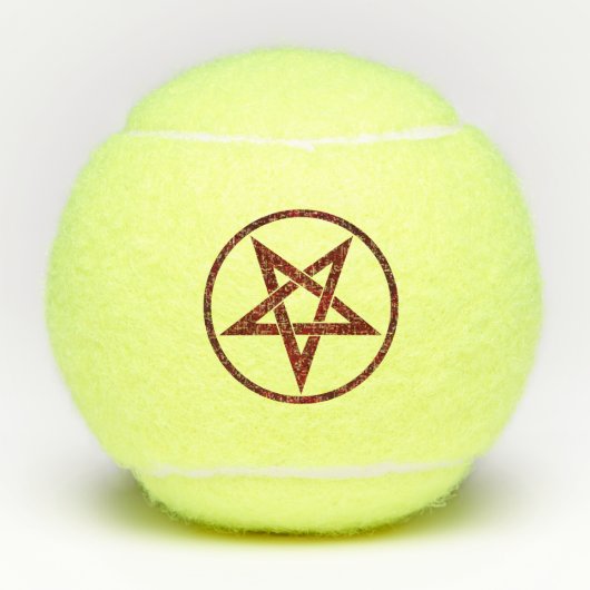 Rode Duivel Pentagram Tennisballen (Voorkant)