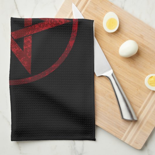 Rode Duivel Pentagram Theedoek (Quarter Fold)