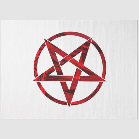 Rode Duivel Pentagram Tissuepapier (Voorkant)