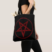 Rode Duivel Pentagram Tote Bag (Dichtbij)