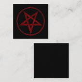 Rode Duivel Pentagram Vierkante Visitekaartje (Voorkant / Achterkant)