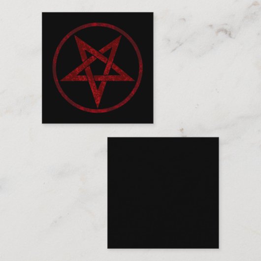 Rode Duivel Pentagram Vierkante Visitekaartje (Voorkant / Achterkant)