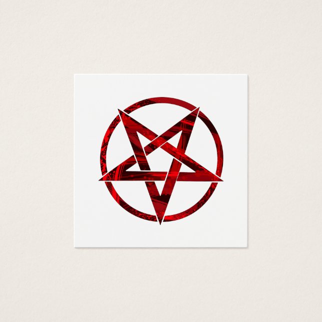 Rode Duivel Pentagram Vierkante Visitekaartjes (Voorkant)