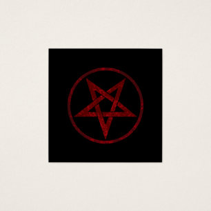 Rode Duivel Pentagram Vierkante Visitekaartjes