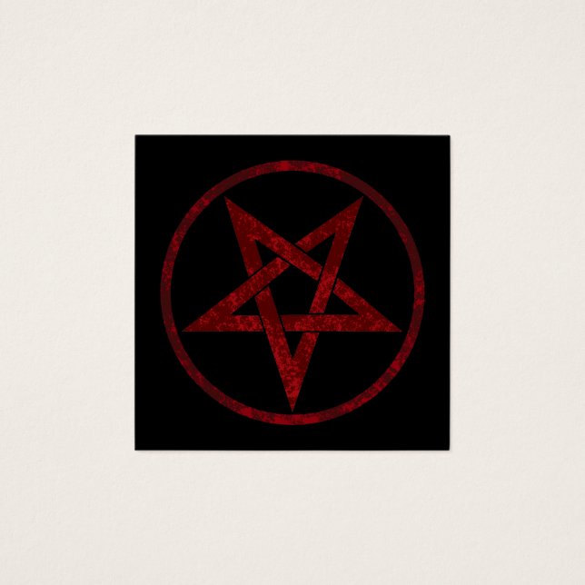 Rode Duivel Pentagram Vierkante Visitekaartjes (Voorkant)