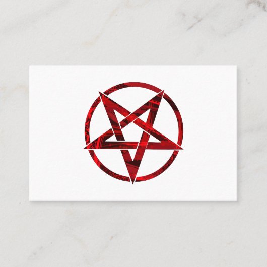 Rode Duivel Pentagram Visitekaartje (Voorkant)