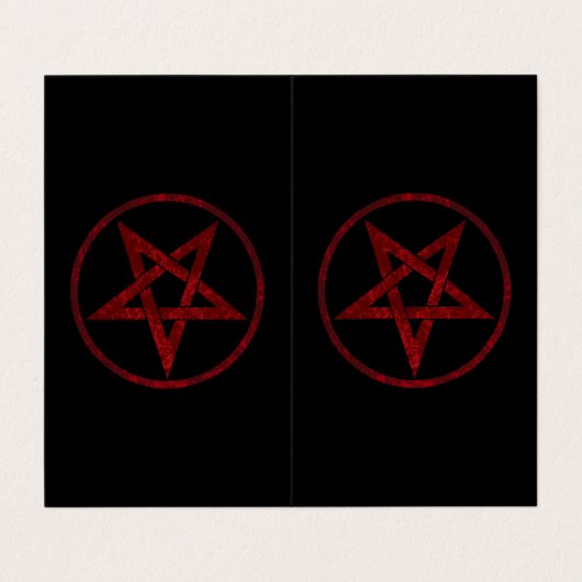 Rode Duivel Pentagram Visitekaartje (Buitenkant ongevouwen)