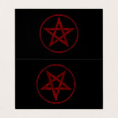 Rode Duivel Pentagram Visitekaartje (Buitenkant ongevouwen)