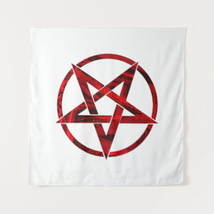 Rode Duivel Pentagram Wandkleed