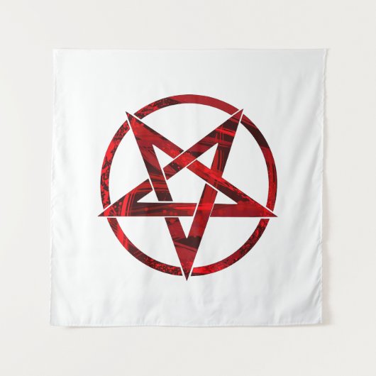 Rode Duivel Pentagram Wandkleed (Voorkant)