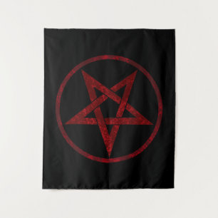 Rode Duivel Pentagram Wandkleed