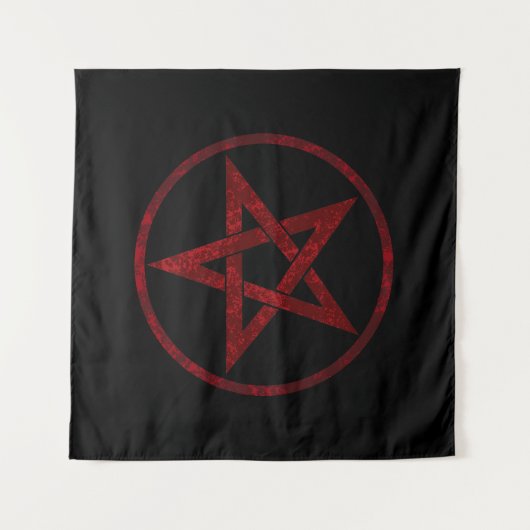 Rode Duivel Pentagram Wandkleed (Voorkant (horizontaal))