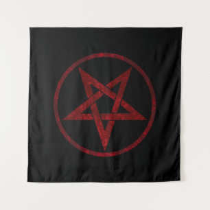 Rode Duivel Pentagram Wandkleed