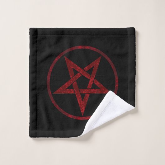 Rode Duivel Pentagram Washandje (Wasdoekje)