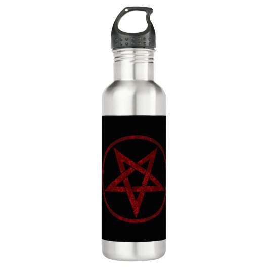 Rode Duivel Pentagram Waterfles (Voorkant)