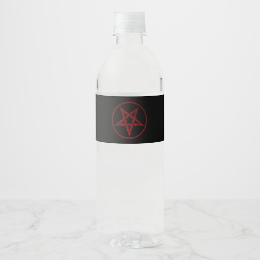 Rode Duivel Pentagram Waterfles Etiket (Voorkant)