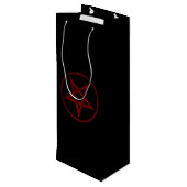 Rode Duivel Pentagram Wijn Cadeautas (Achterkant Gekanteld)