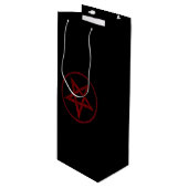 Rode Duivel Pentagram Wijn Cadeautas (Voorkant Gekanteld)