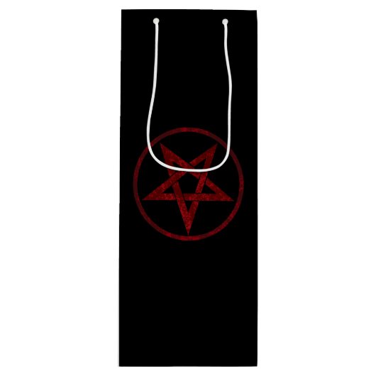 Rode Duivel Pentagram Wijn Cadeautas (Voorkant)